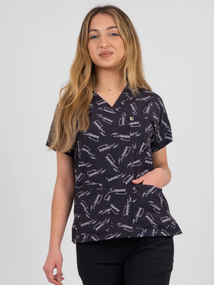 Atatürk İmzalı Desenli  Cerrahi Kol Tek Üst