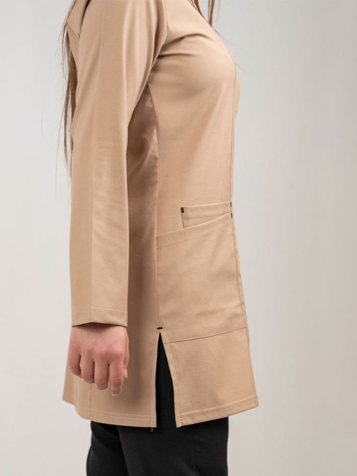 Bej Tesettür Tunik Tek Üst