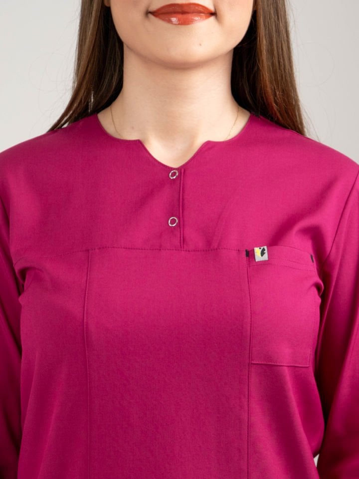 Fuşya Tesettür Tunik Takım