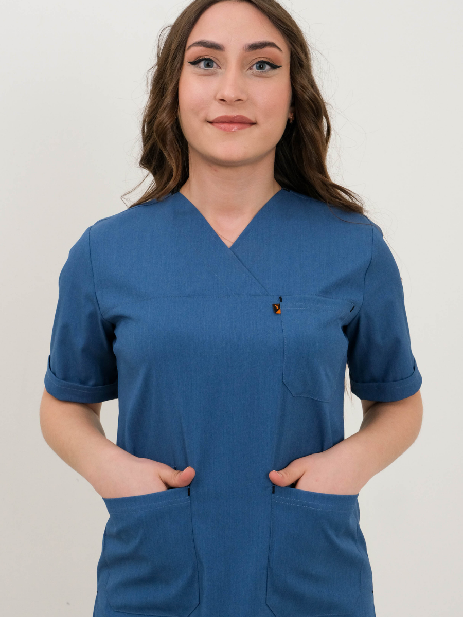 Petrol Mavisi Likralı Takma Kol Tek Üst