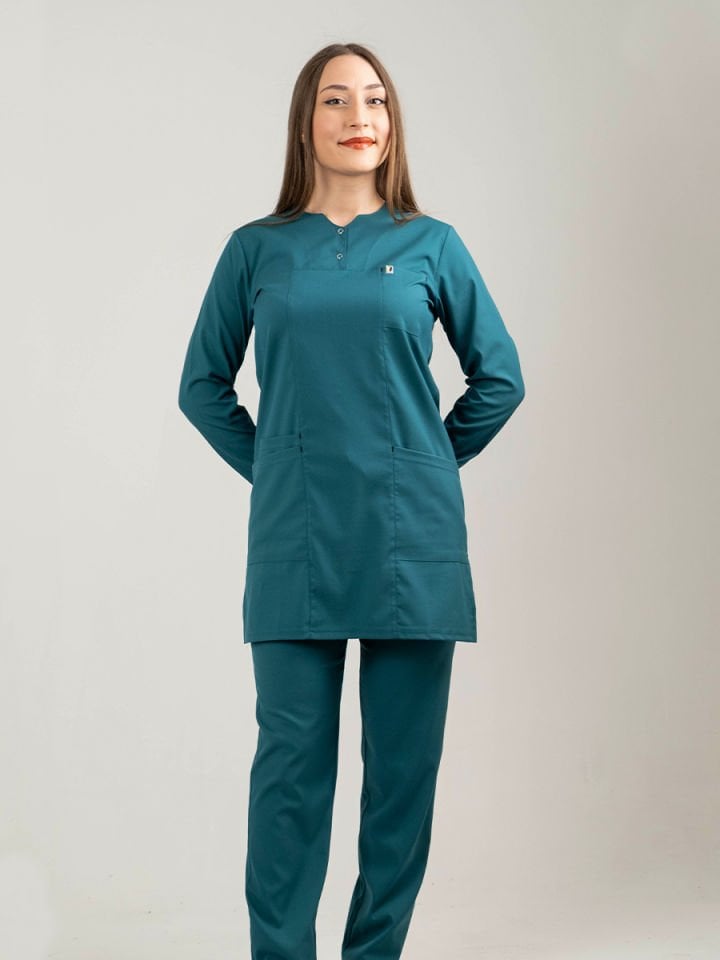 Petrol Yeşili Tesettür Tunik Takım