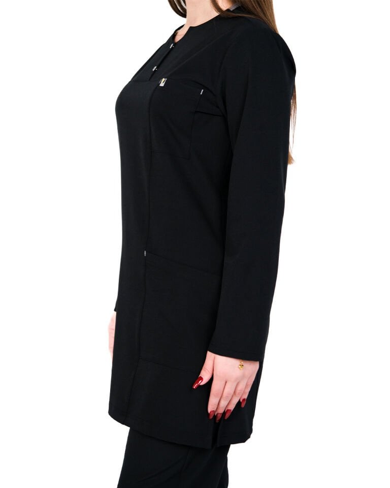 Hipo Tutmayan Kumaş ( Likralı) Siyah Tesettür Takım (Uzun Boy)