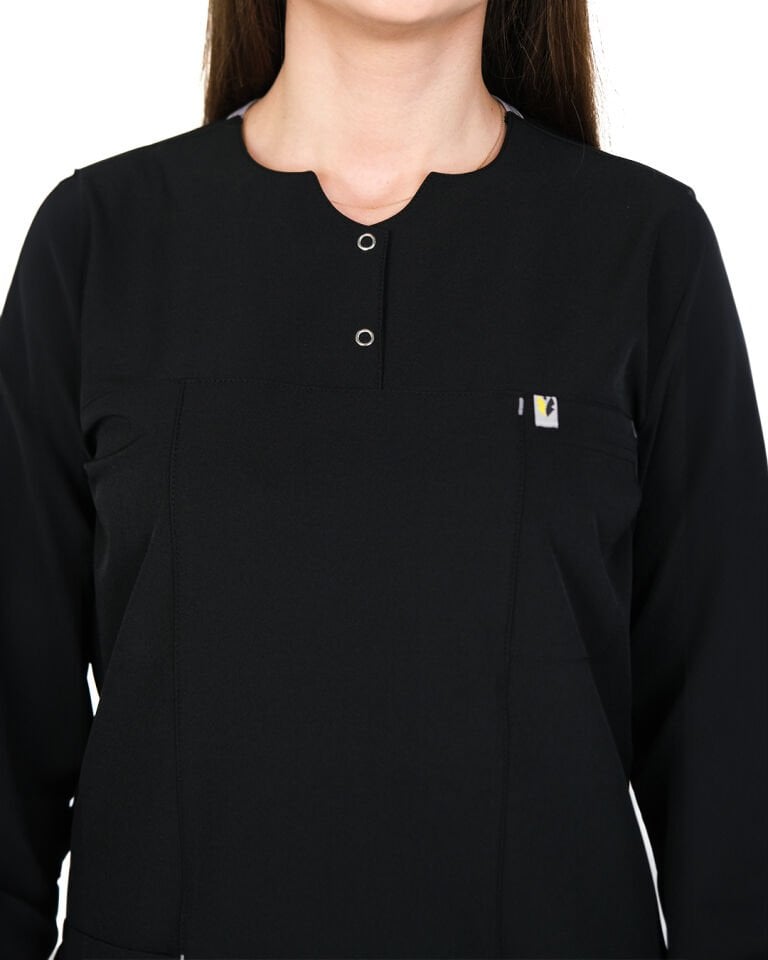 Hipo Tutmayan Kumaş ( Likralı) Siyah Tesettür Takım (Uzun Boy)