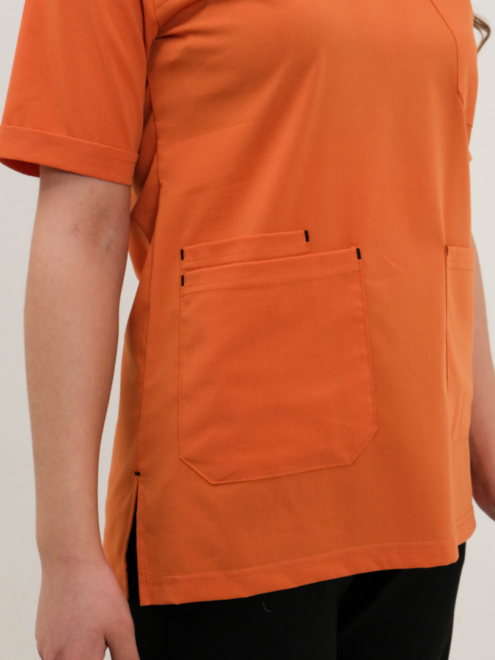 Oranj Likralı Takma Kol Tek Üst