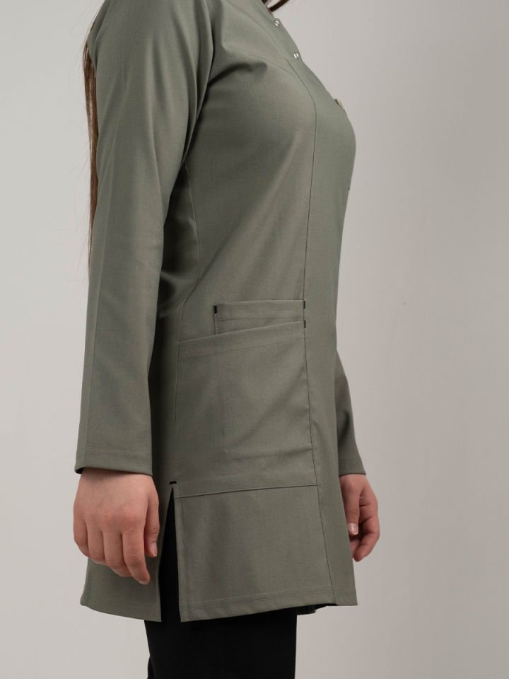 Olive Yeşil Tesettür Tunik Tek Üst