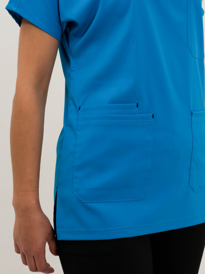 Turkuaz Likralı Cerrahi Kol Tek Üst