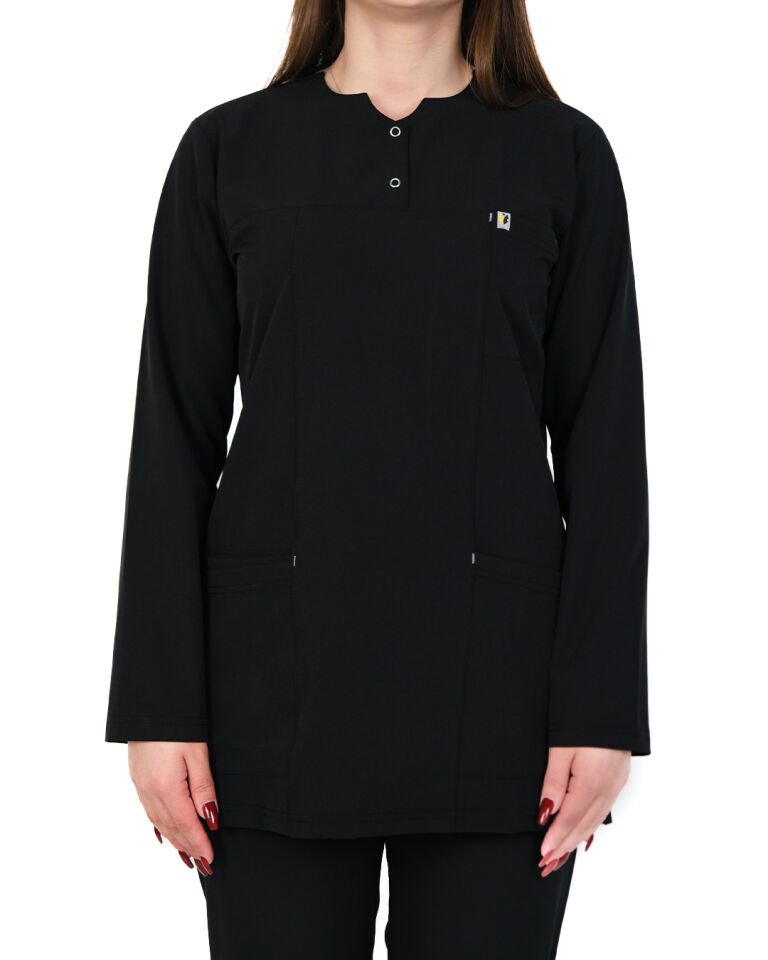 Hipo Tutmayan Kumaş ( Likralı ) Siyah Tesettür Takım (Kısa Boy)