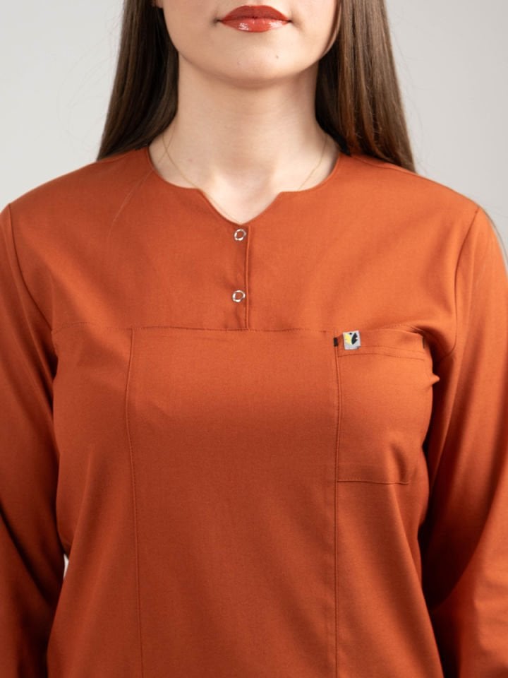 Kiremit Tesettür Tunik Tek Üst