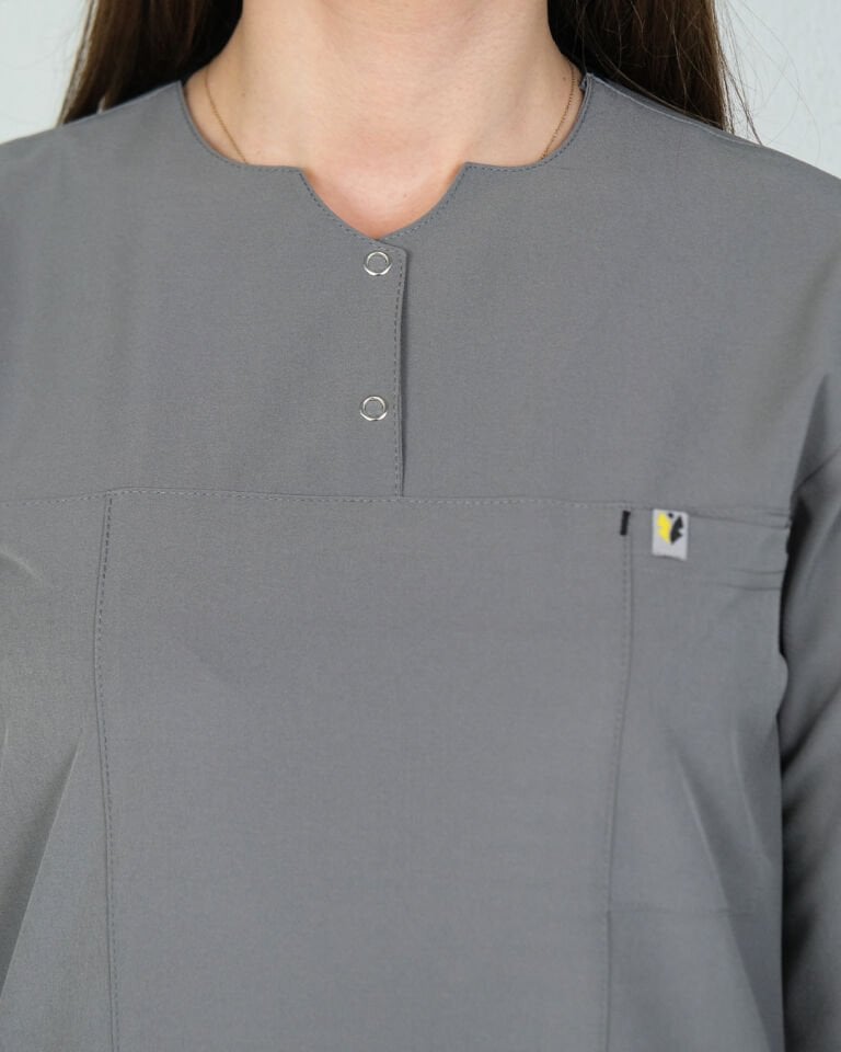 Hipo Tutmayan Kumaş ( Likralı) Gri Tesettür Takım (Uzun Boy)