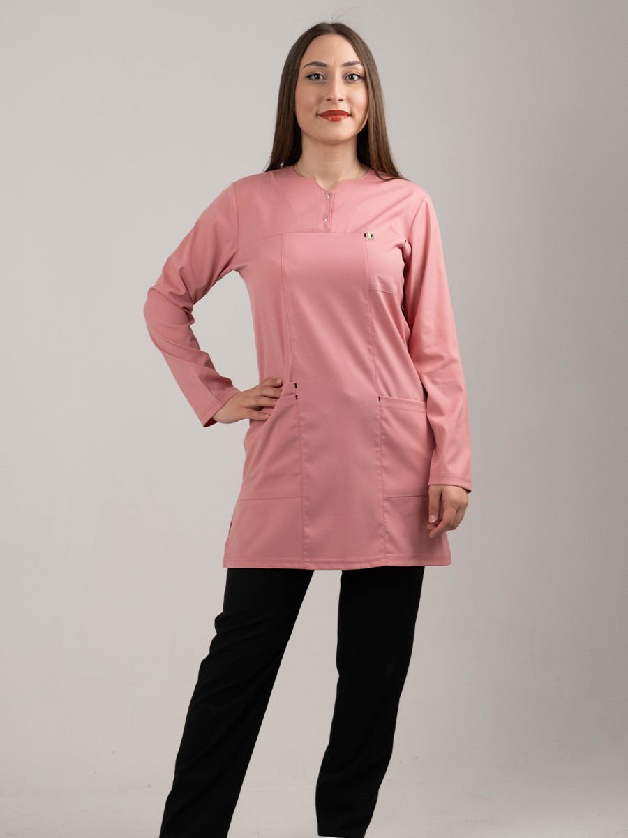 Koyu Gül Kurusu Tesettür Tunik Tek Üst