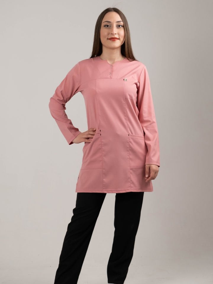 Koyu Gül Kurusu Tesettür Tunik Tek Üst