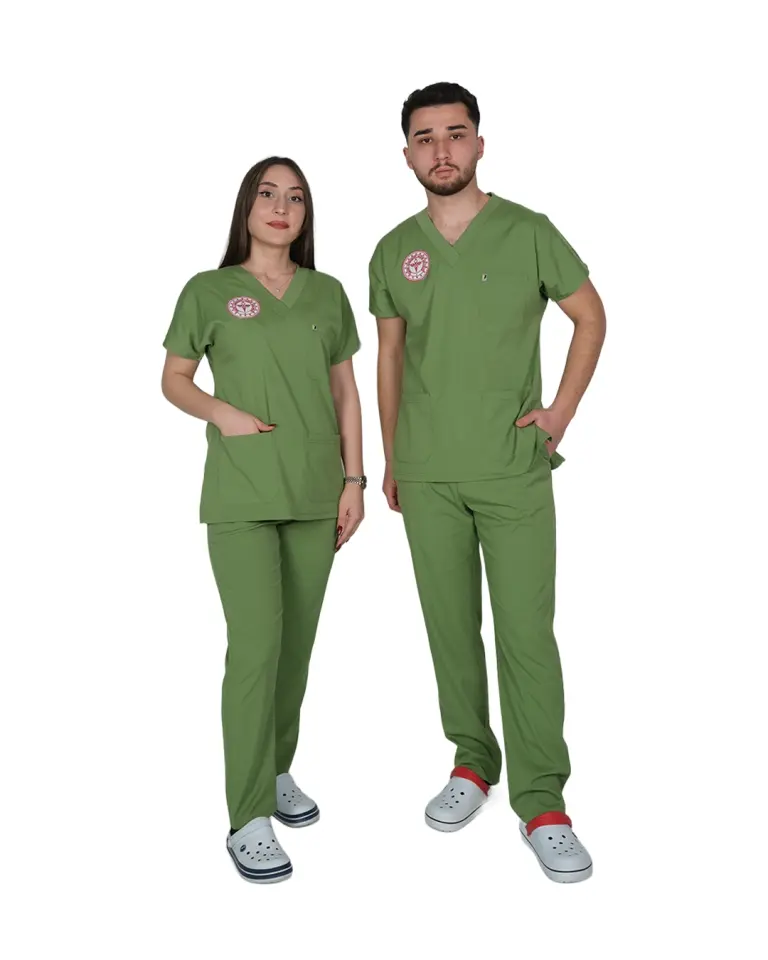 Eczacı Forması (Grasshopper) Likralı V Yaka Takım