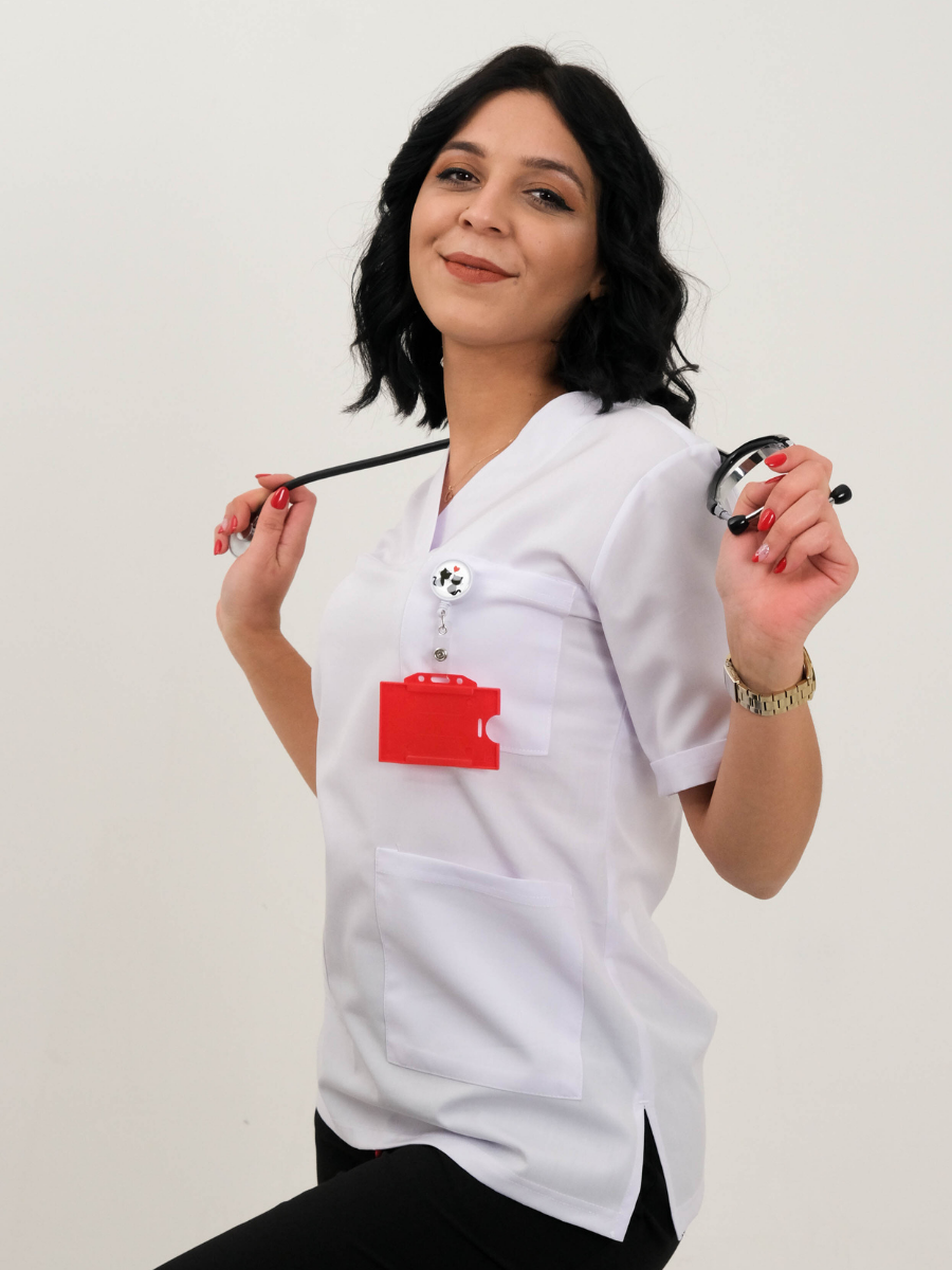 Beyaz Alpaka Takma Kol Tek Üst