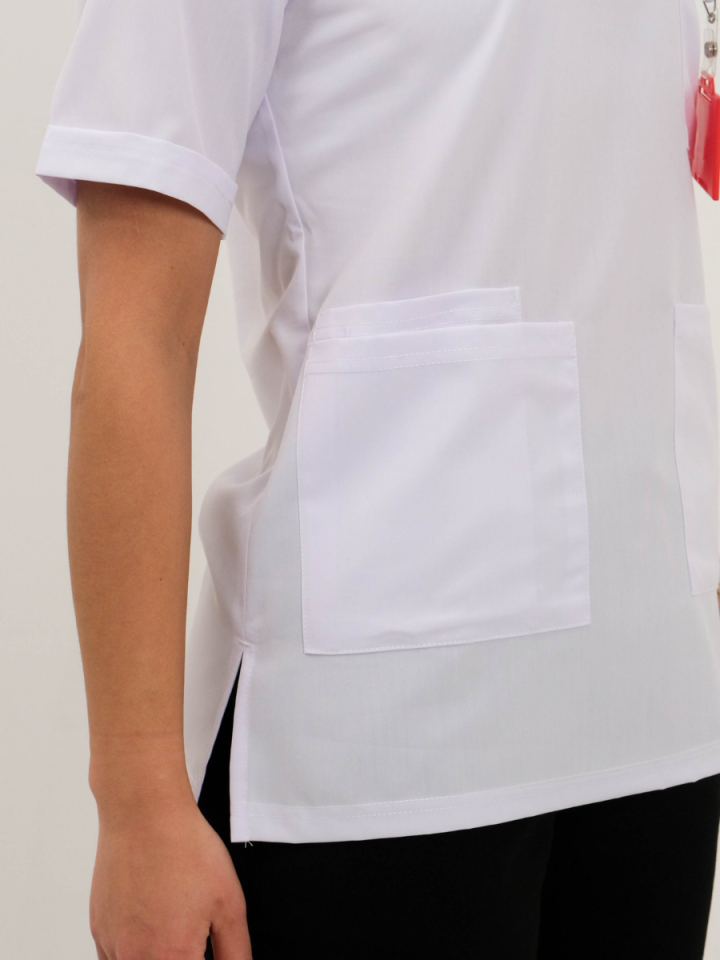 Beyaz Alpaka Takma Kol Tek Üst