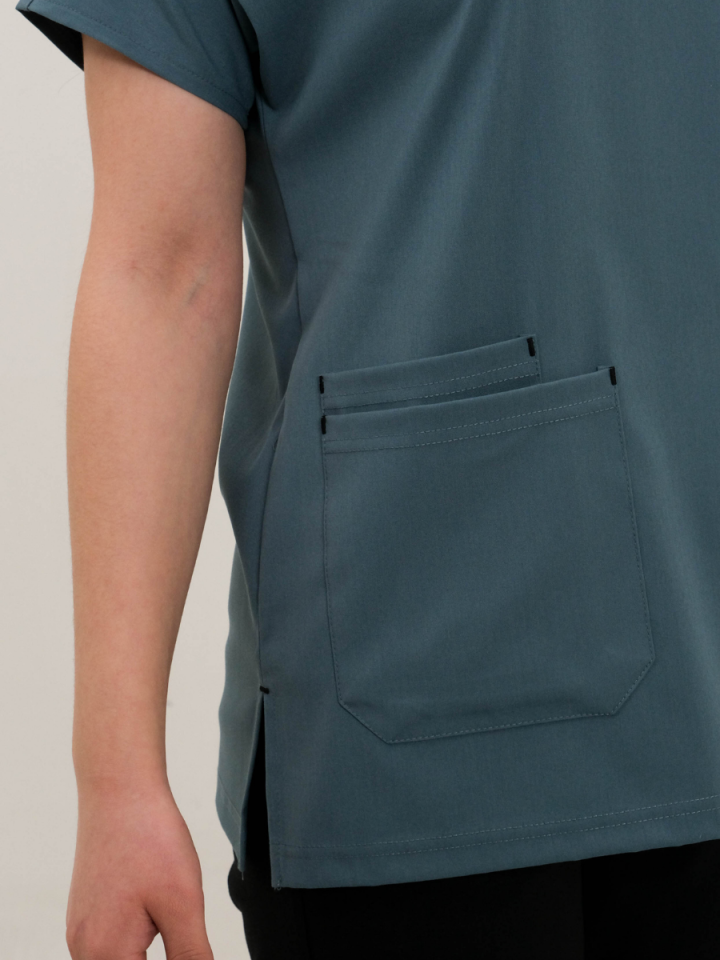 Fırtına Mavisi Likralı Cerrahi Kol Tek Üst