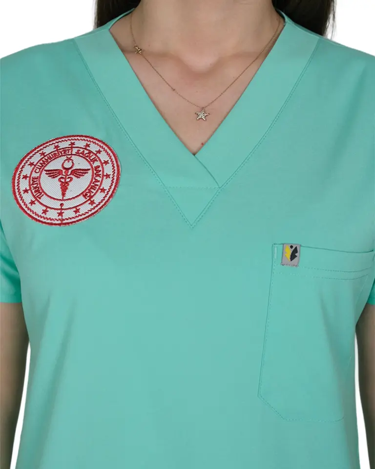 Aile Sağlığı Forması (Bermuda) Likralı V Yaka Takım