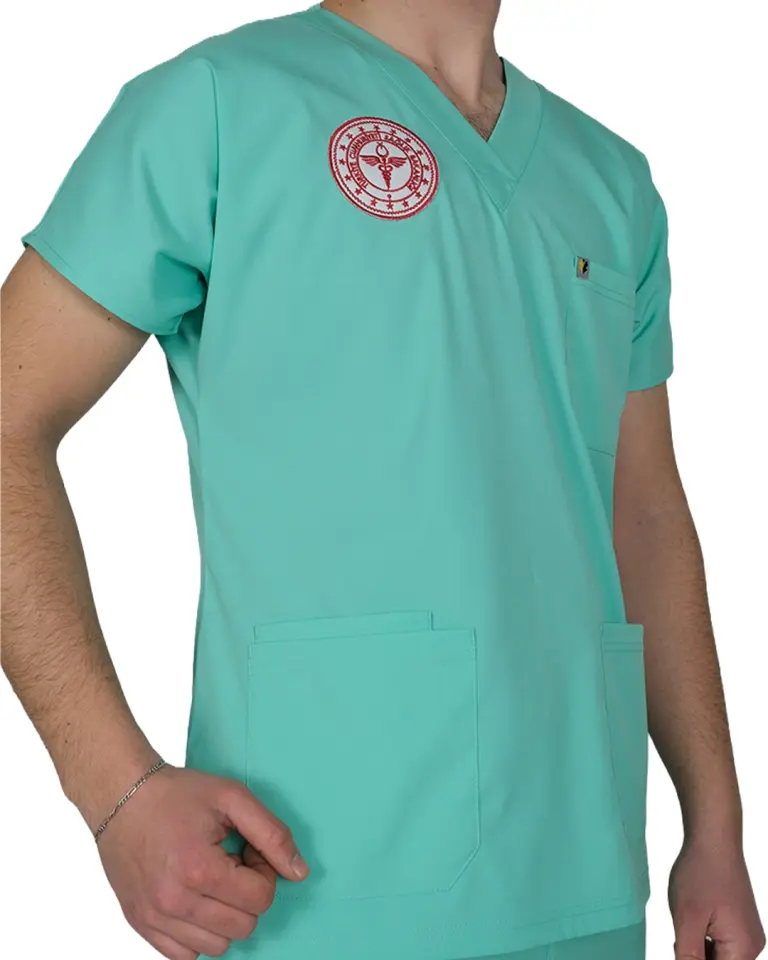 Aile Sağlığı Forması (Bermuda) Likralı V Yaka Takım