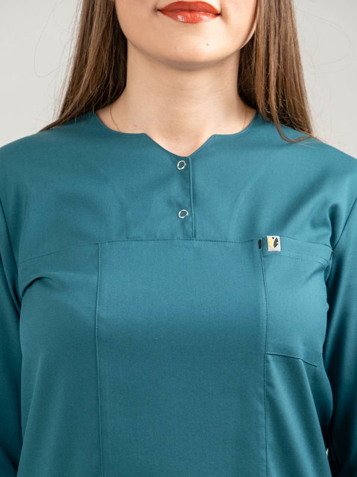 Petrol Yeşili Tesettür Tunik Tek Üst