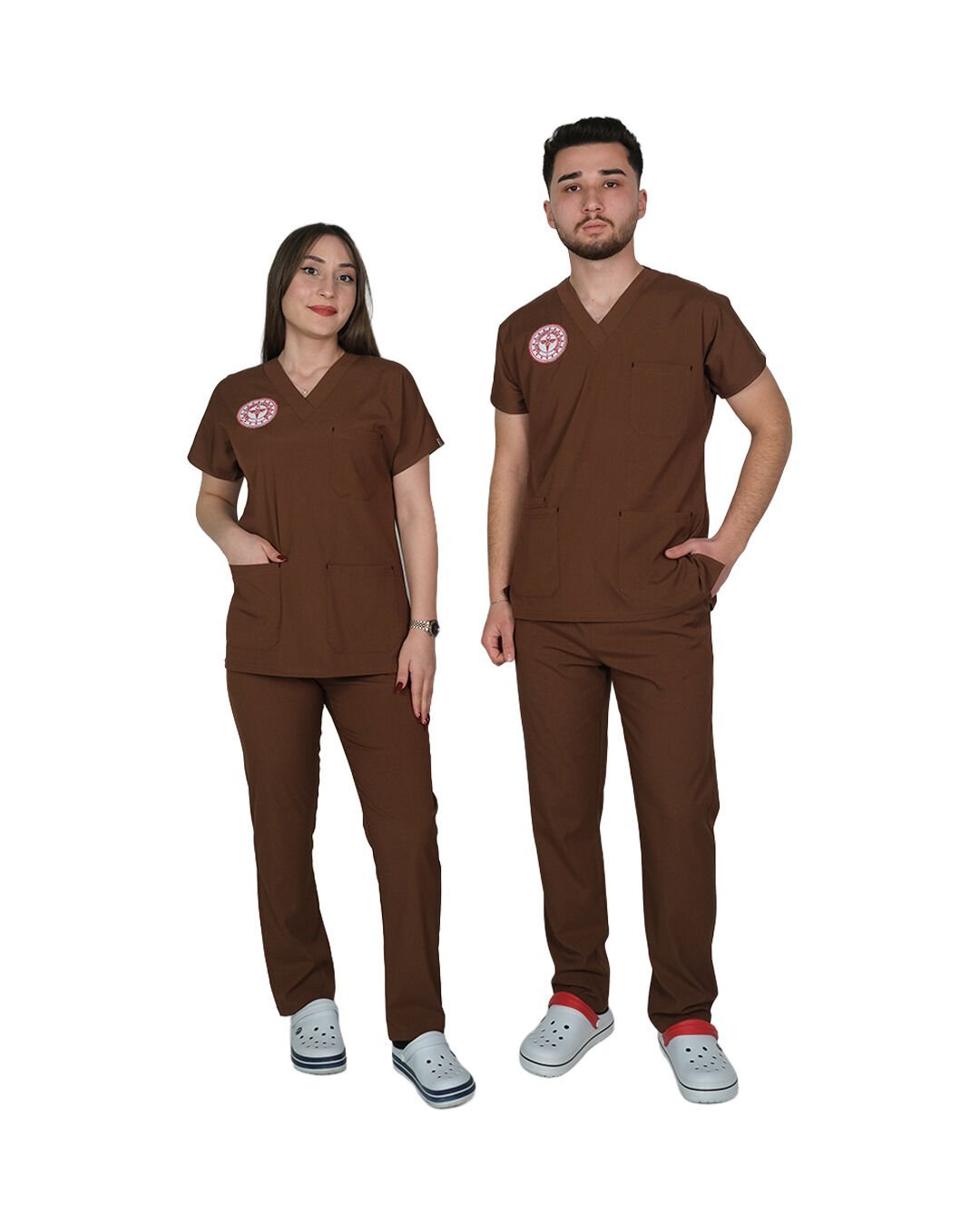 Diğer Sağlık Meslek Mensupları Forması (Friar Brown) Likralı V Yaka Takım