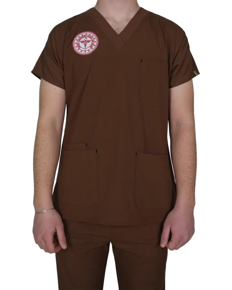 Diğer Sağlık Meslek Mensupları Forması (Friar Brown) Likralı V Yaka Takım