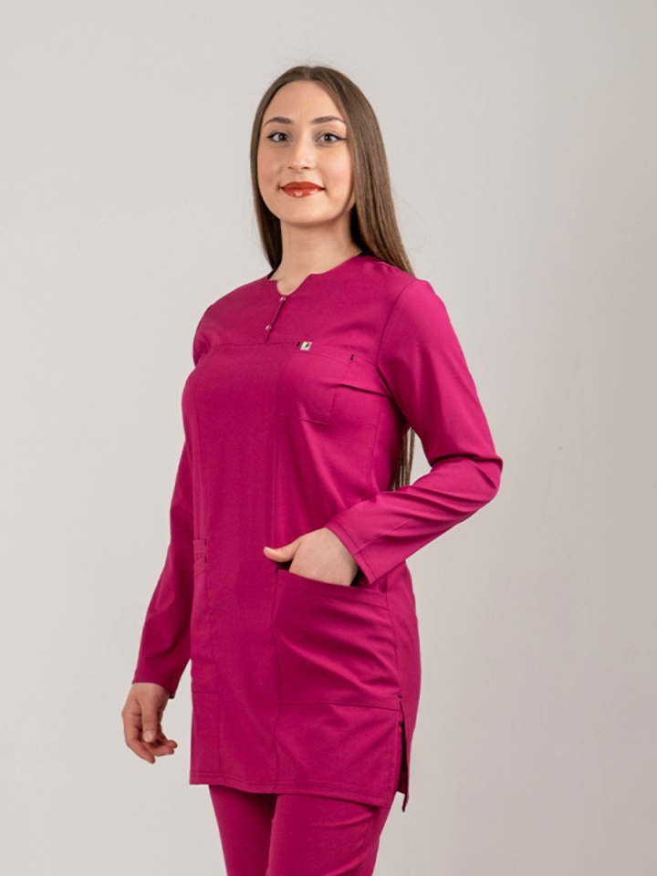 Fuşya Tesettür Tunik Tek Üst