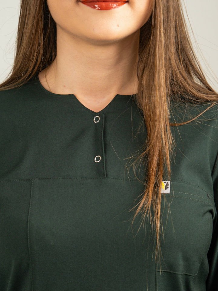 Ördek Başı Yeşili Tesettür Tunik Tek Üst