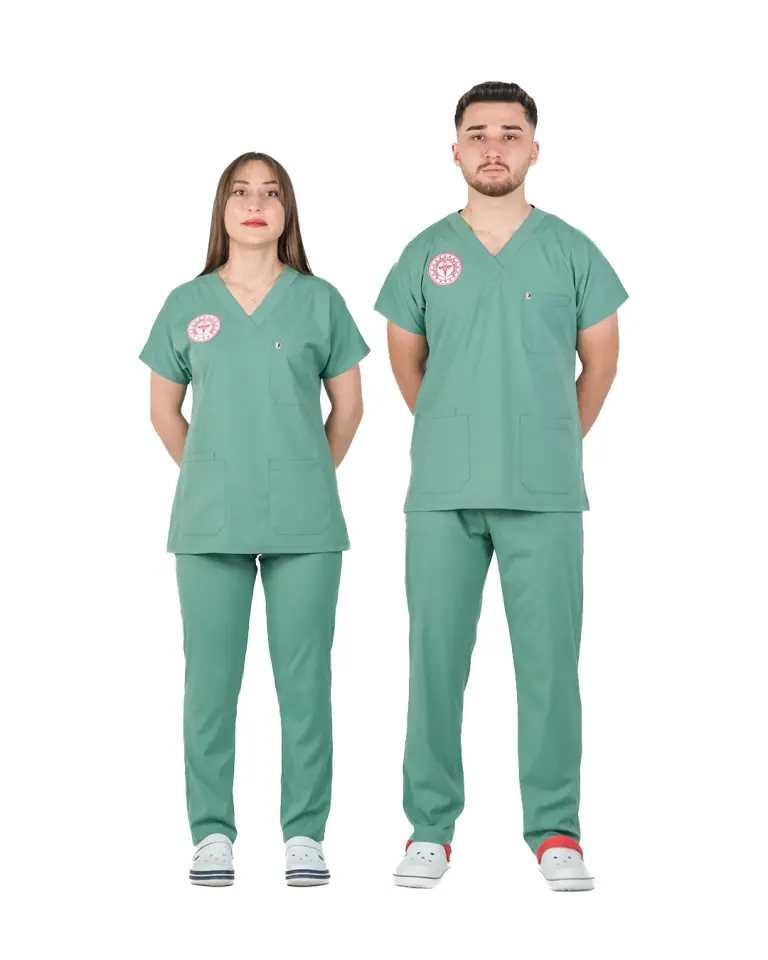 Ameliyathane Forması (Frosty Spruce) Likralı V Yaka Takım