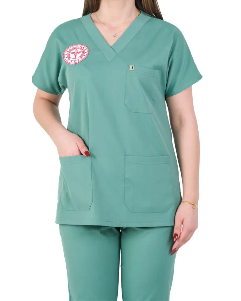 Ameliyathane Forması (Frosty Spruce) Likralı V Yaka Takım