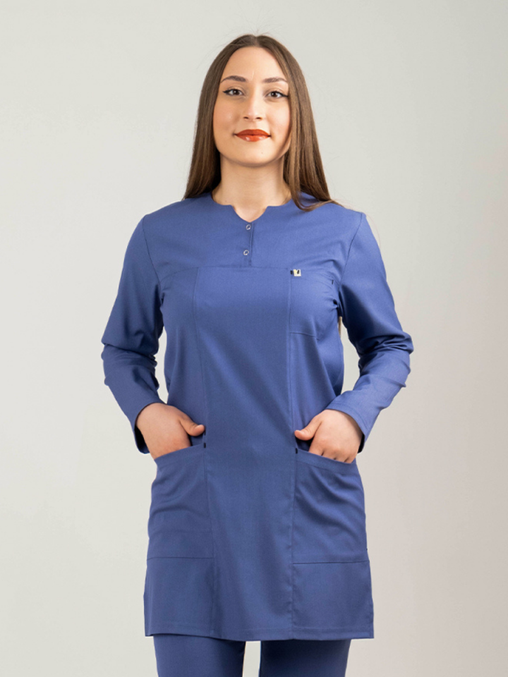 İndigo Tesettür Tunik Tek Üst