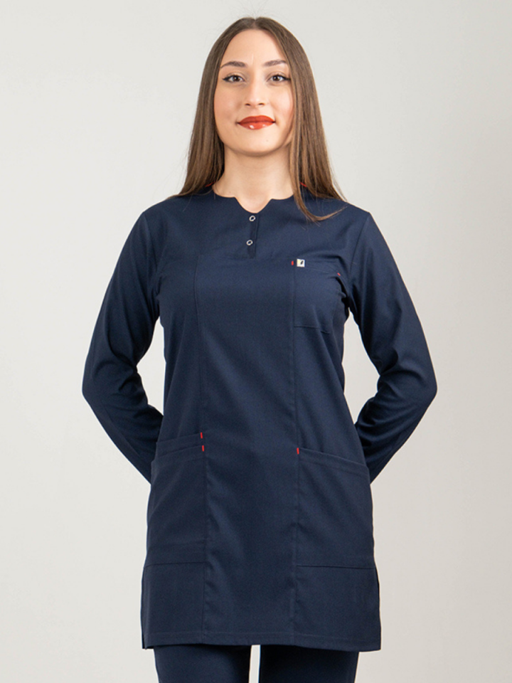 Lacivert Tesettür Tunik Tek Üst