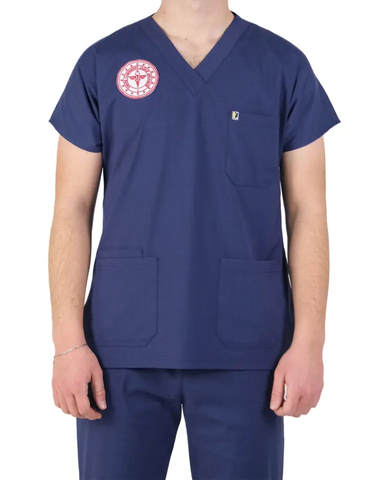 Hemşire Forması (Patriot Blue) Likralı V Yaka Takım