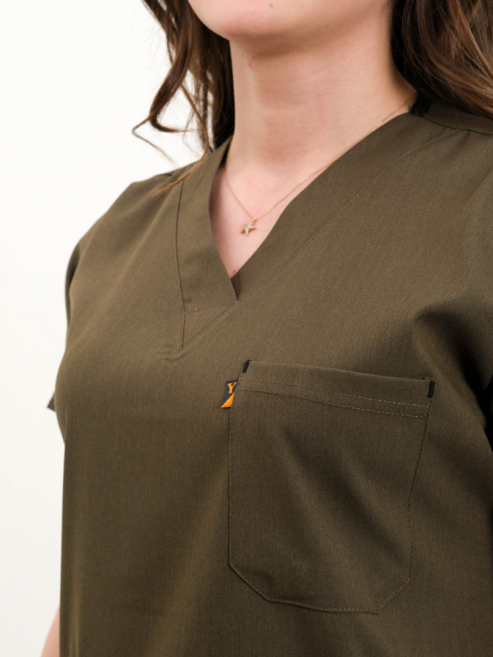 Haki Likralı Cerrahi Kol Tek Üst