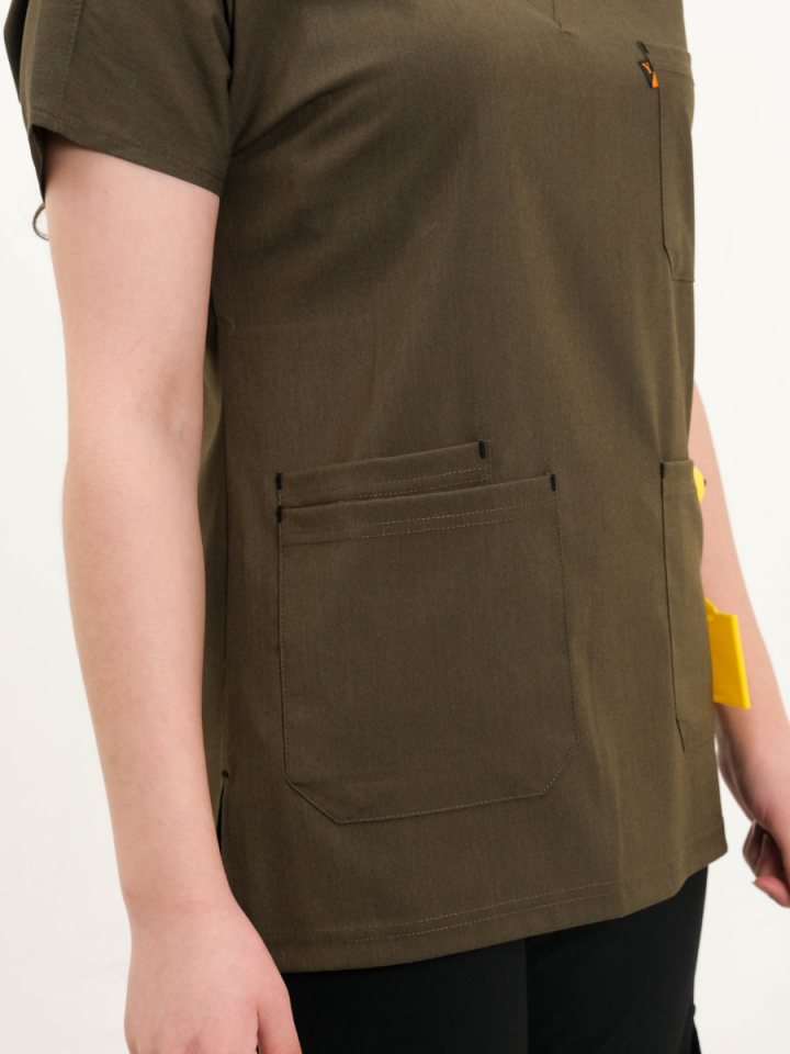 Haki Likralı Cerrahi Kol Tek Üst