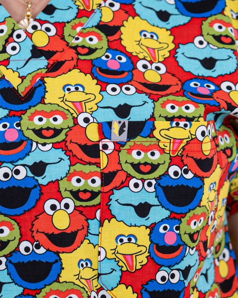 Kurabiye Canavarı Desenli Likralı Cerrahi Kol Tek Üst