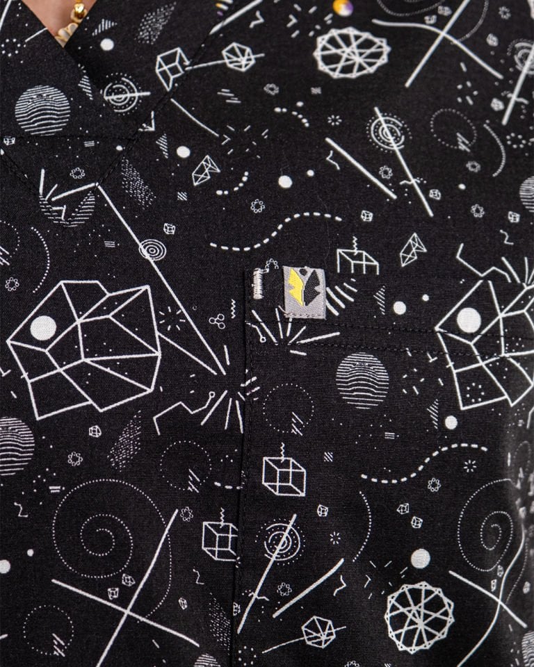 Aritmetik Desenli Likralı Cerrahi Kol Tek Üst