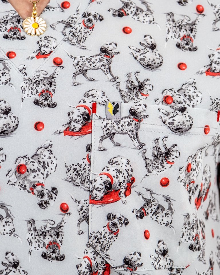 Dalmaçyalı Desenli Likralı Cerrahi Kol Tek Üst