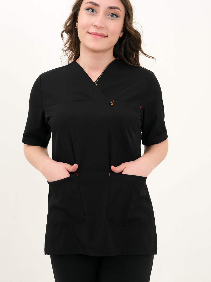 Siyah Likralı Takma Kol Tek Üst