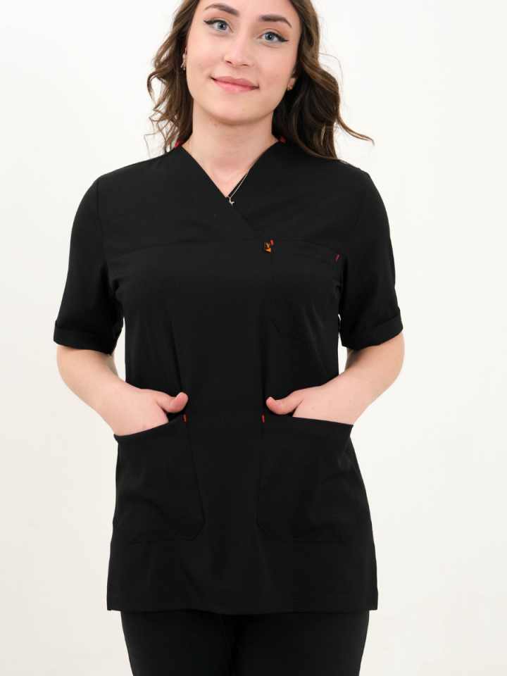 Siyah Likralı Takma Kol Tek Üst