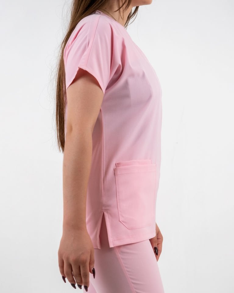 Toz Pembe Likralı Cerrahi Kol Takım