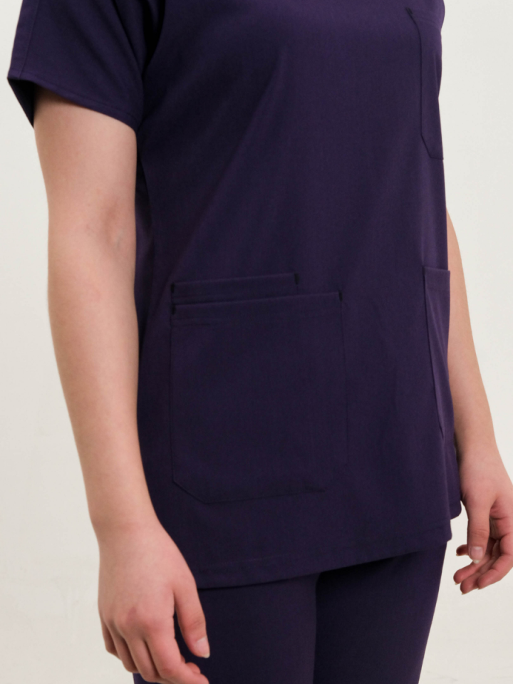 Mor Likralı Cerrahi Kol Tek Üst