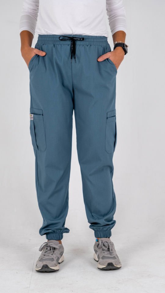 Fırtına Mavisi Likralı Kargo Cepli Paça Lastikli Tek Alt