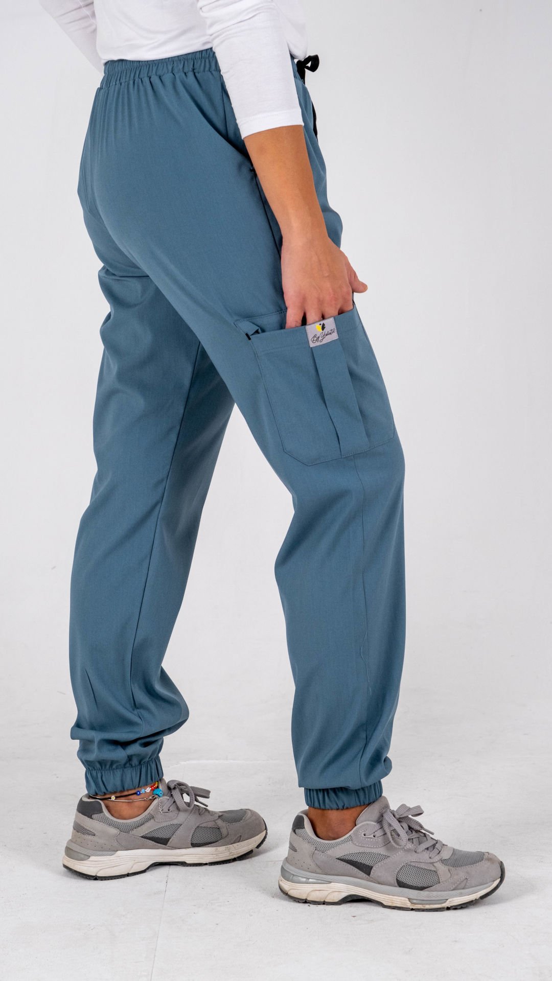 Fırtına Mavisi Likralı Kargo Cepli Paça Lastikli Tek Alt