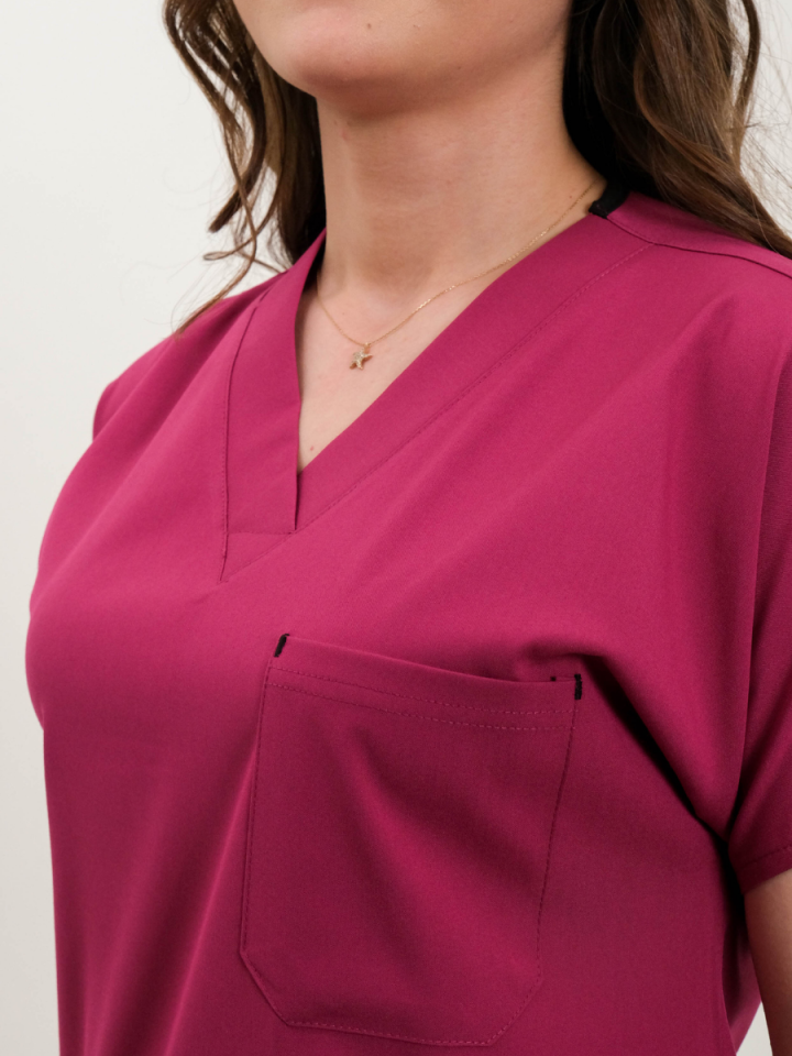 Fuşya Likralı Cerrahi Kol Takım