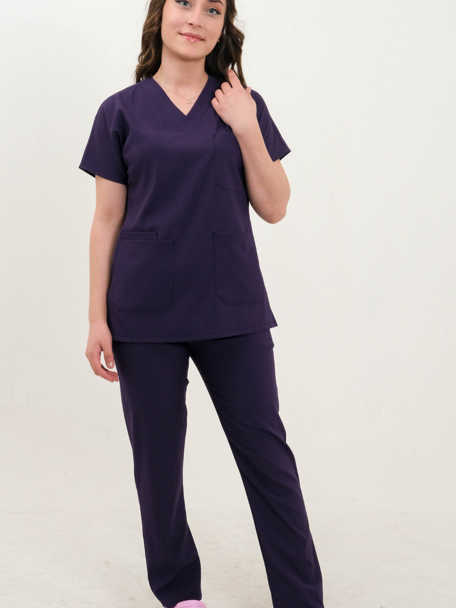 Mor Likralı Cerrahi Kol Takım