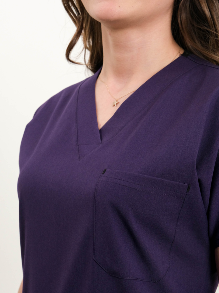 Mor Likralı Cerrahi Kol Takım