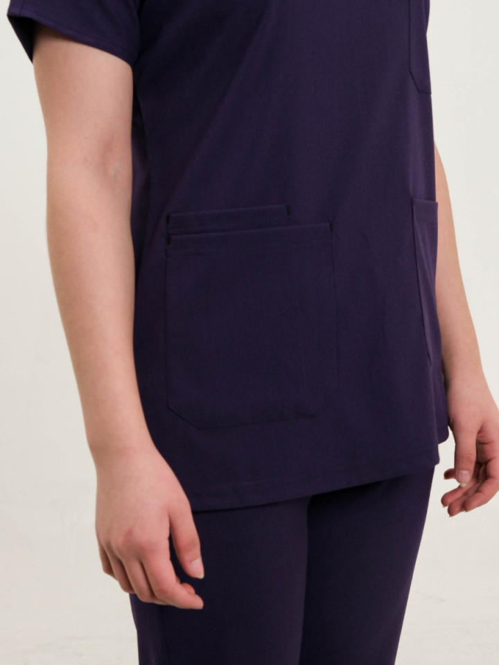 Mor Likralı Cerrahi Kol Takım