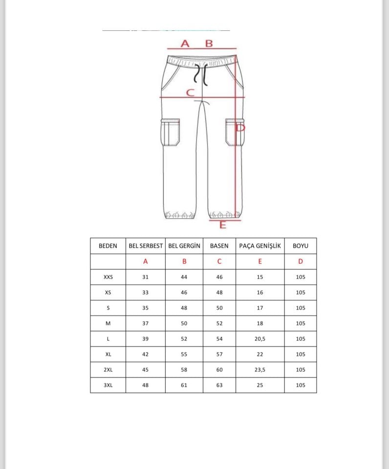 Kahverengi Likralı Kargo Cepli Paça Lastikli Tek Alt