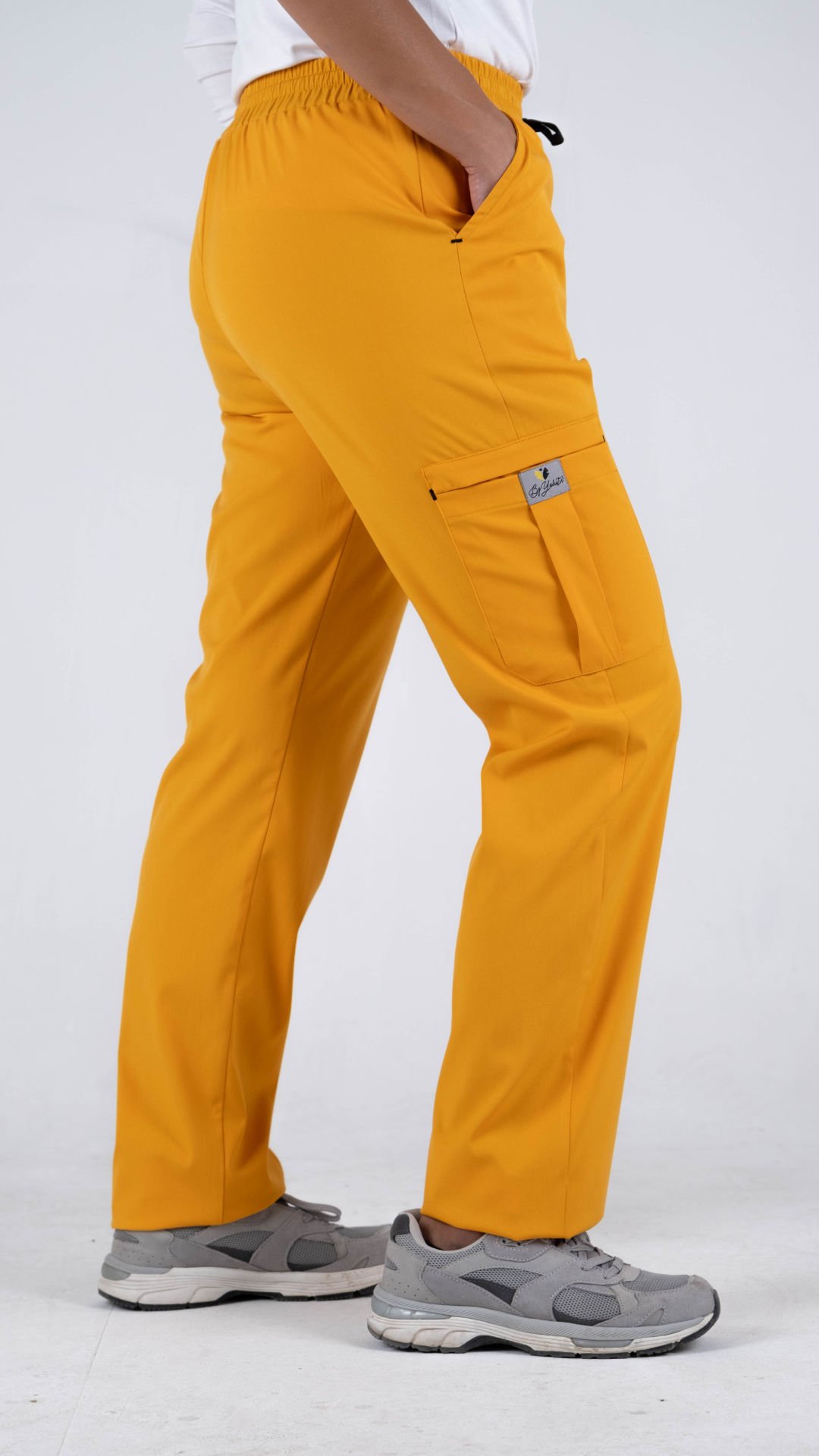 Sarı Likralı Kargo Cepli Boru Paça