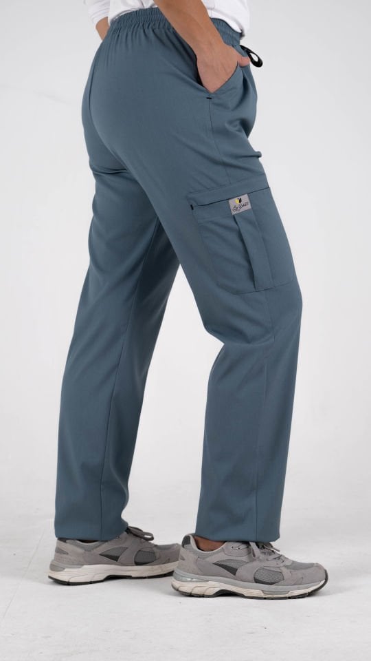 Fırtına Mavisi Likralı Kargo Cepli Boru Paça