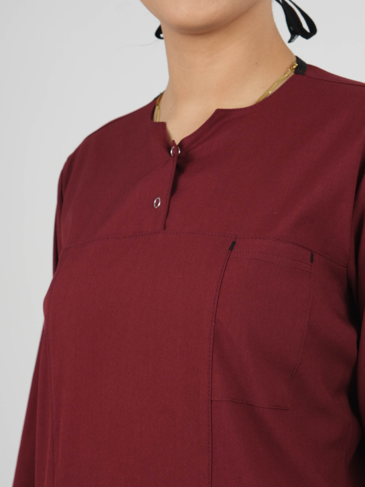 Bordo Tesettür Tunik Takım